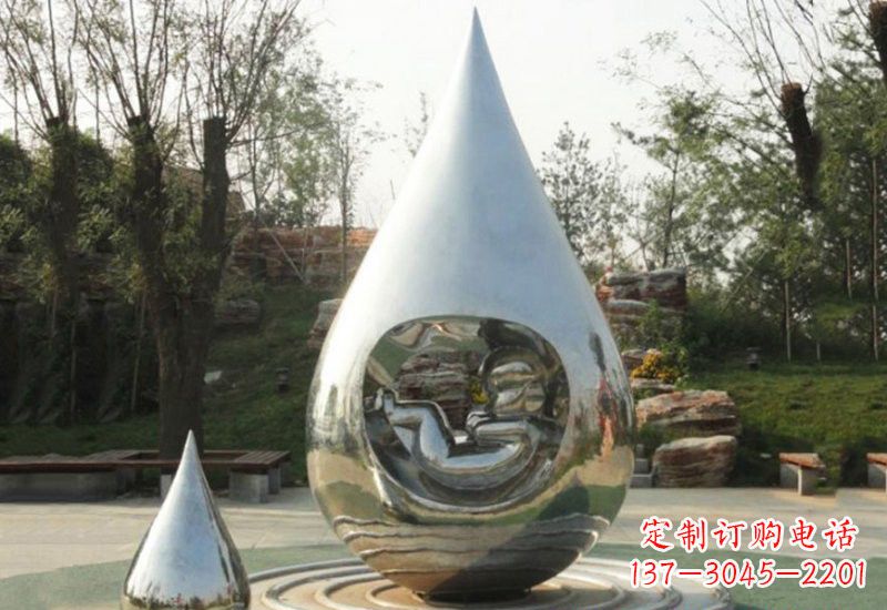 太原不锈钢水滴雕塑缔造生命之源