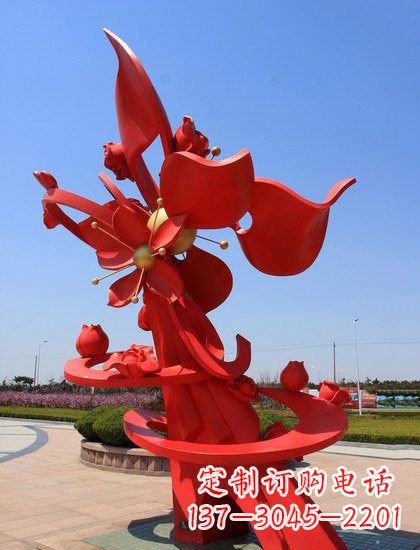 太原不锈钢石榴花雕塑艺术与美学的完美结合