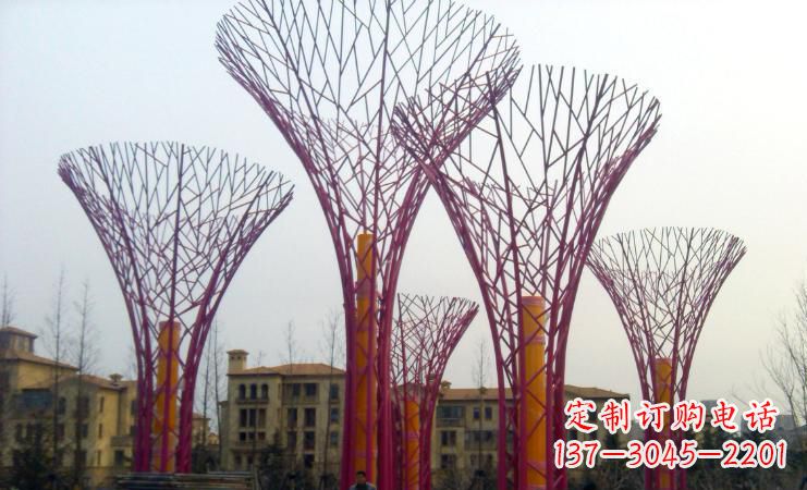 太原不锈钢树枝雕塑——点缀城市景观