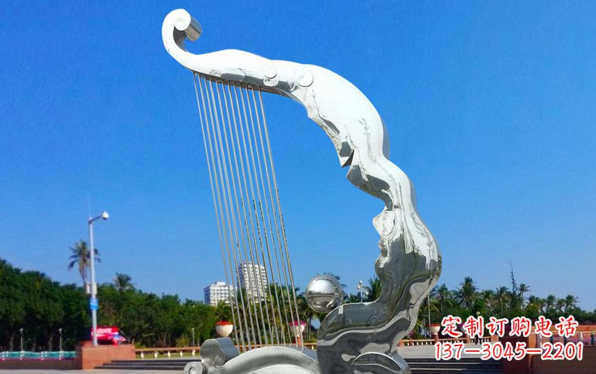 太原不锈钢竖琴广场雕塑
