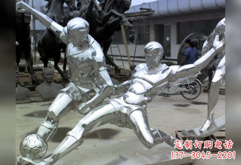 太原足球不锈钢抽象雕塑