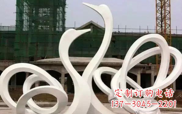 太原不锈钢天鹅雕塑美丽而优雅