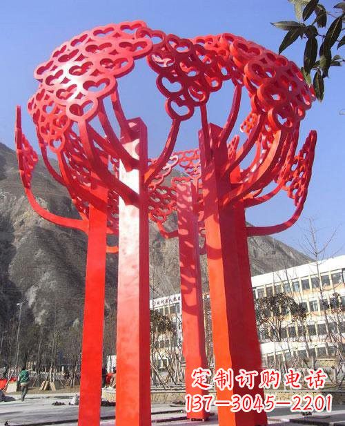 太原不锈钢树叶雕塑