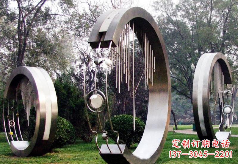 太原不锈钢抽象圆环聆听雕塑