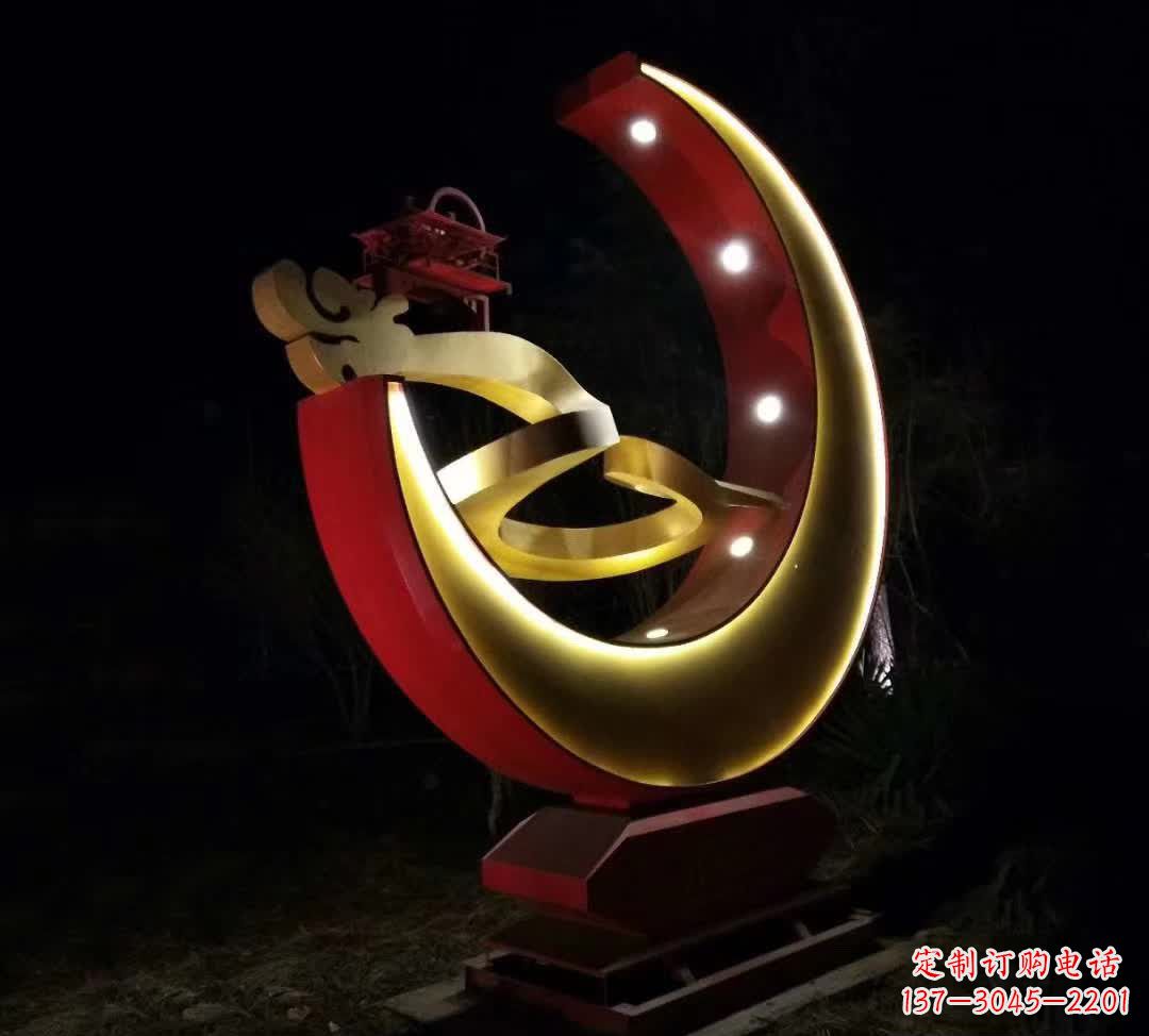 太原不锈钢月亮雕塑静谧中的经典之美