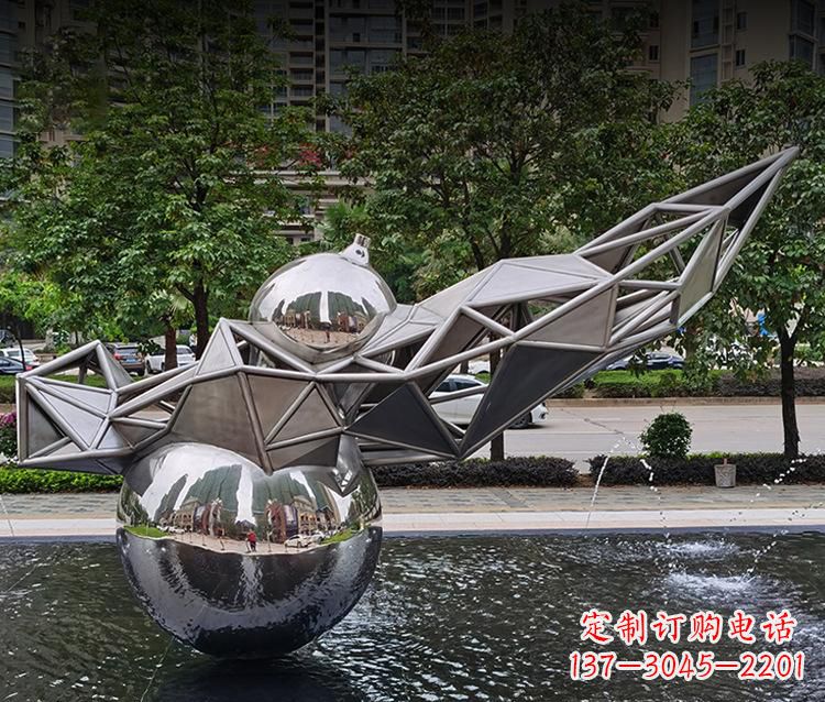 太原不锈钢葫芦雕塑美丽耐用的艺术杰作