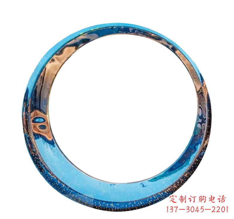 太原不锈钢创意景观圆环雕塑——美化城市的创意艺术