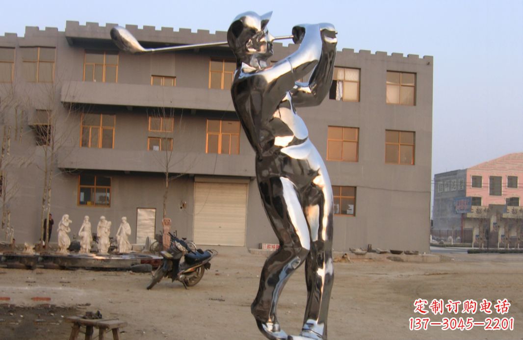 太原不锈钢打造高尔夫球雕塑