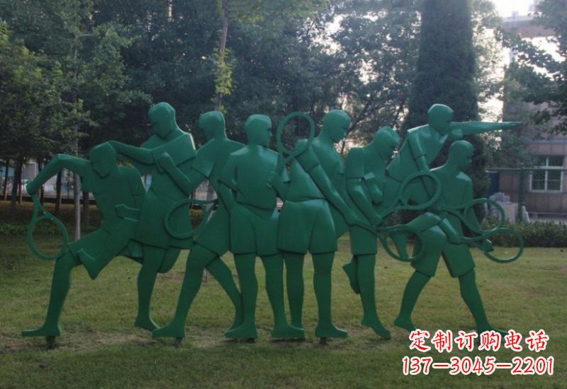 太原不锈钢打羽毛球人物雕塑