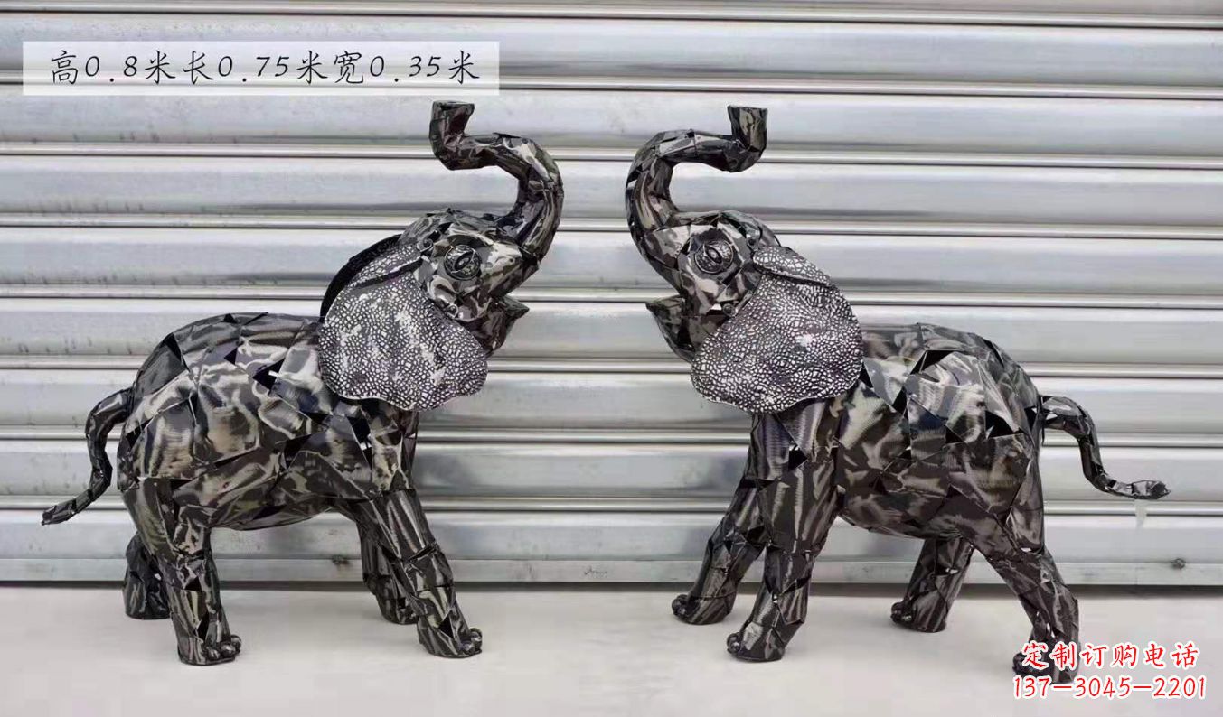 太原不锈钢大象雕塑精美的摆件装饰