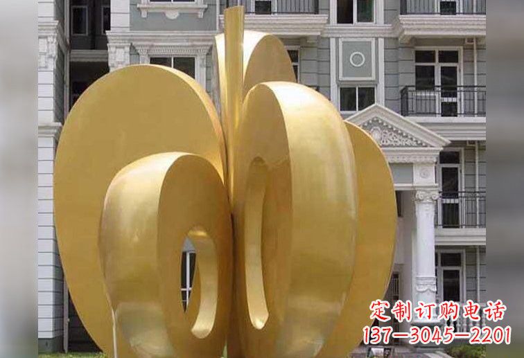 太原不锈钢大型苹果雕塑