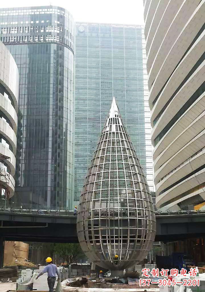 太原不锈钢大型水滴城市景观雕塑