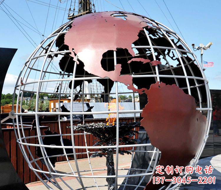 太原不锈钢地球仪雕塑精美的艺术品