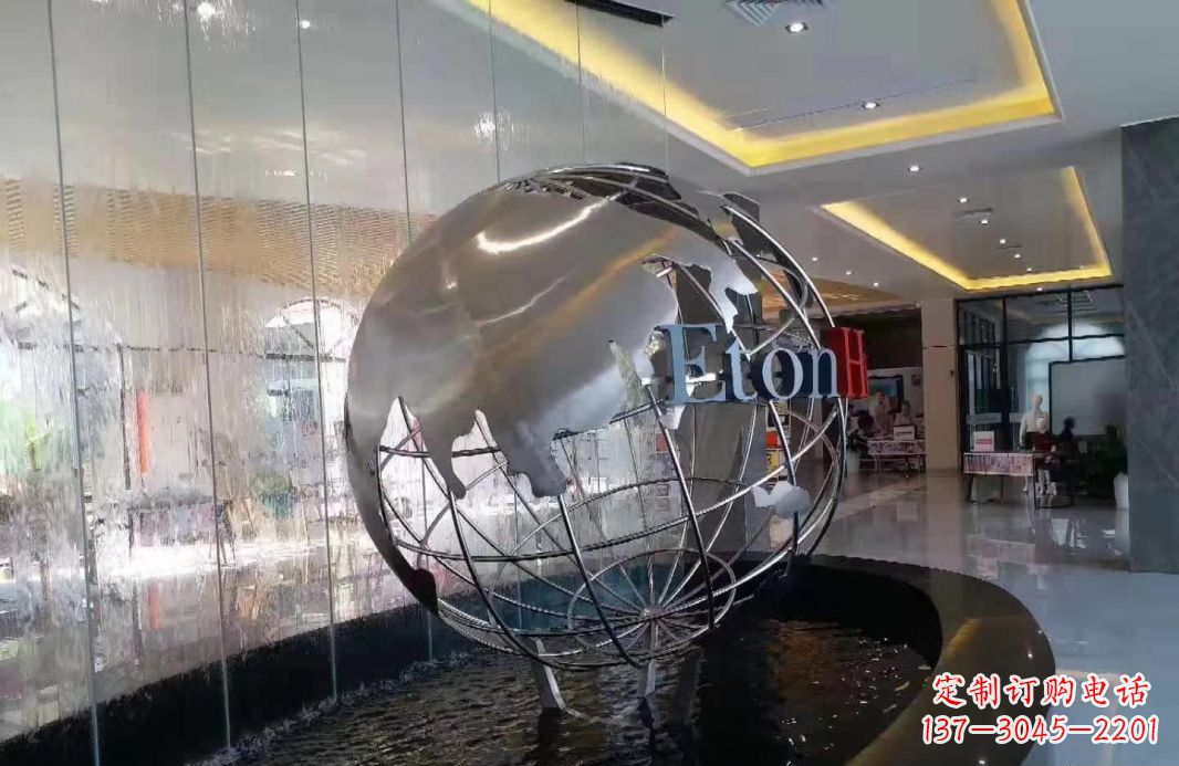 太原大地见证——不锈钢地球仪喷泉雕塑