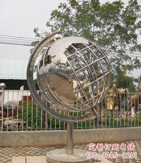 太原精美不锈钢地球仪雕塑点缀校园美景