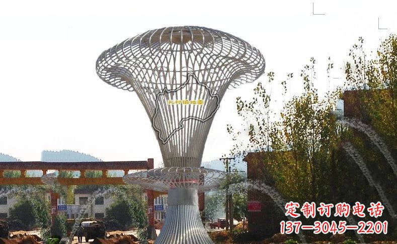太原城市景观的艺术礼物——不锈钢地图雕塑