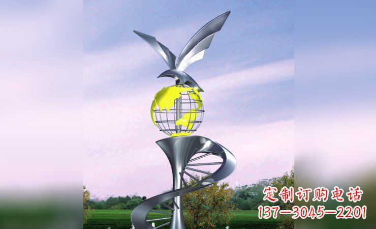 太原雄鹰展翅,不锈钢雕塑飞翔