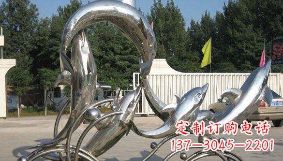 太原不锈钢海豚雕塑精美雕刻展现海洋之美