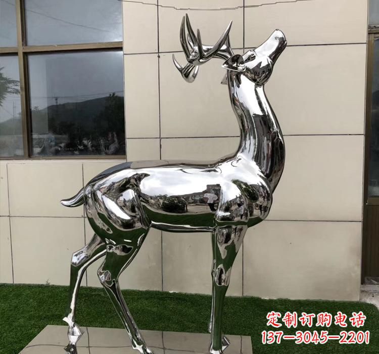 太原不锈钢动物梅花鹿雕塑美观耐用