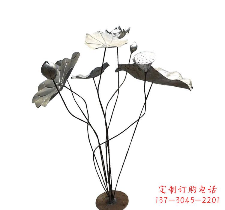 太原不锈钢锻造莲花雕塑精美外形,长久耐用