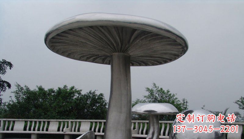 太原不锈钢仿真蘑菇凉亭雕塑