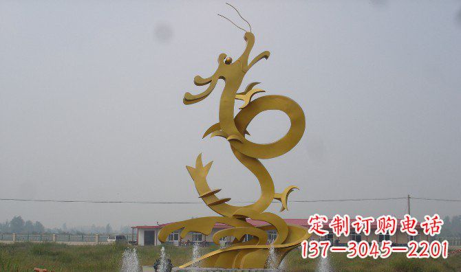 太原不锈钢飞龙雕塑精美传承中华文化