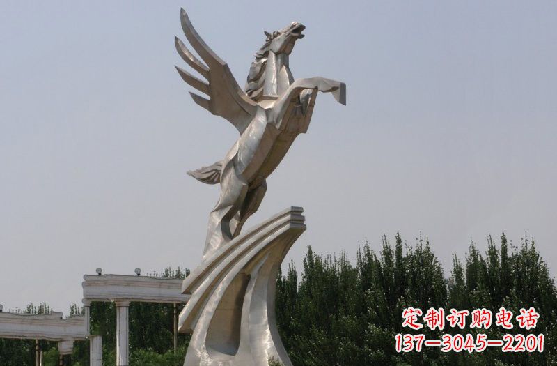 太原不锈钢飞马雕塑象征力量与灵动