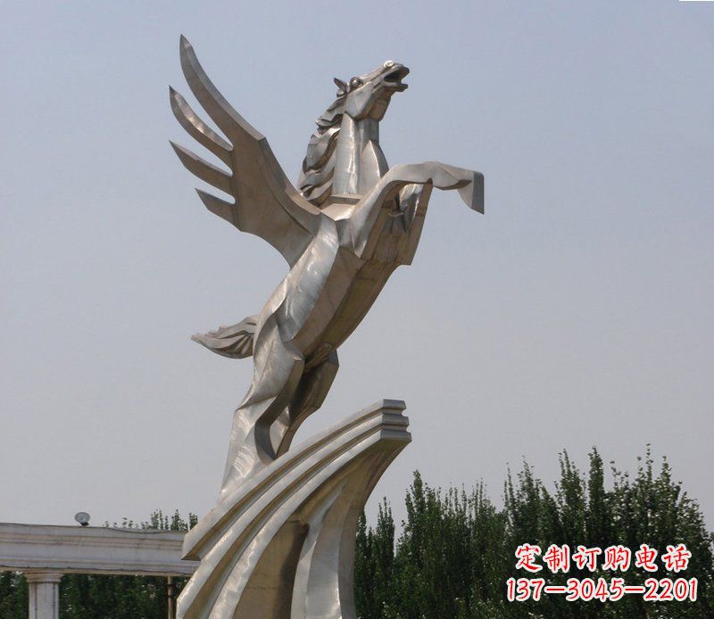 太原不锈钢飞马公园雕塑