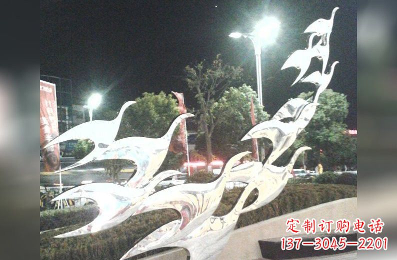 太原不锈钢大雁雕塑一种高雅的艺术美学