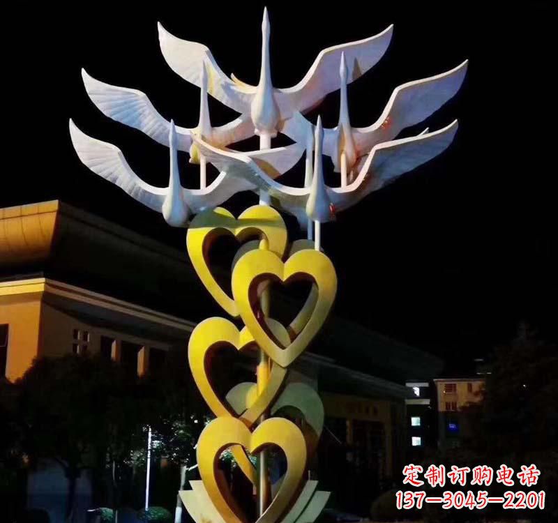 太原不锈钢飞翔大雁雕塑