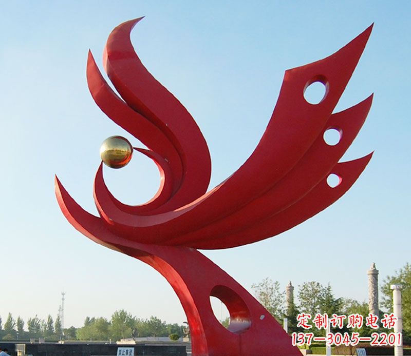 太原不锈钢凤凰雕塑——传承千百年传统文化