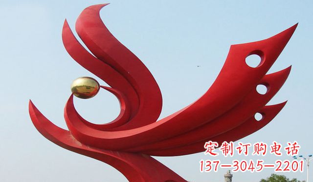太原不锈钢凤凰雕塑象征着美丽与智慧
