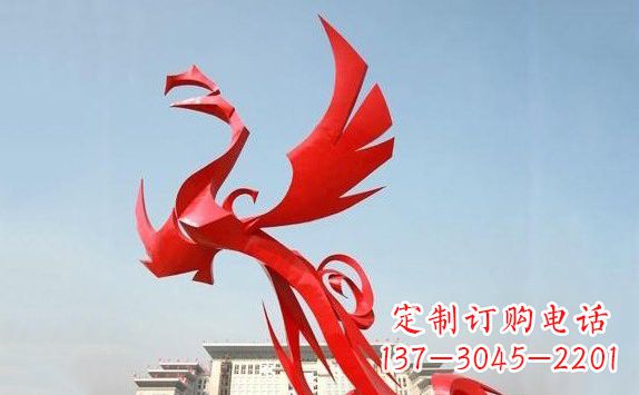 太原不锈钢凤凰展翅雕塑精致的艺术品