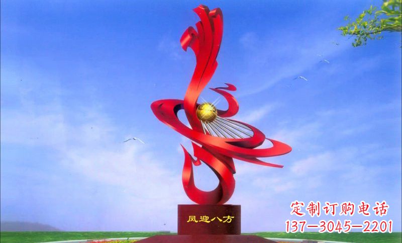 太原美轮美奂的不锈钢凤凰雕塑