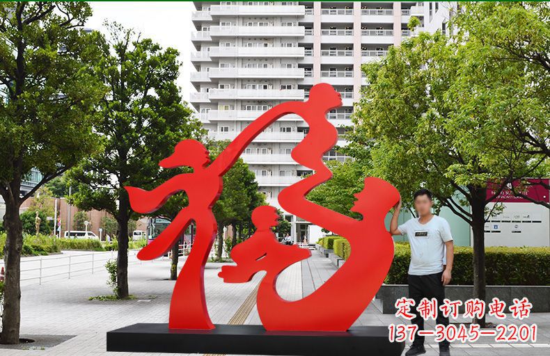 太原不锈钢福字雕塑传递美好祝福