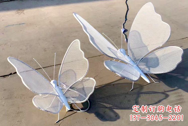 太原不锈钢钢丝网格蝴蝶雕塑——灯光下的灵动之美