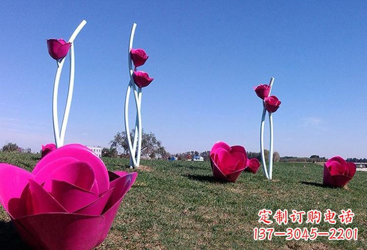 太原不锈钢玫瑰雕塑美丽的艺术之作