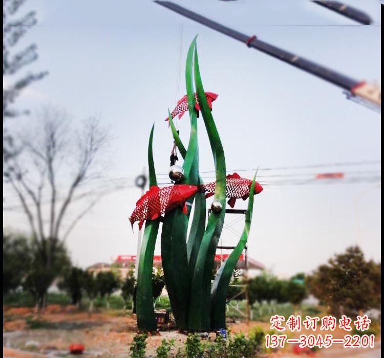 太原不锈钢鲤鱼雕塑美轮美奂的艺术之作