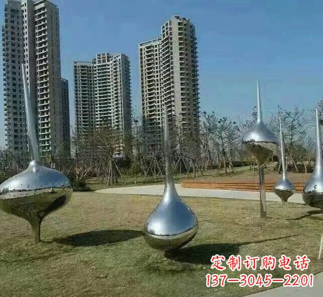 太原不锈钢陀螺雕塑精美装饰公园环境