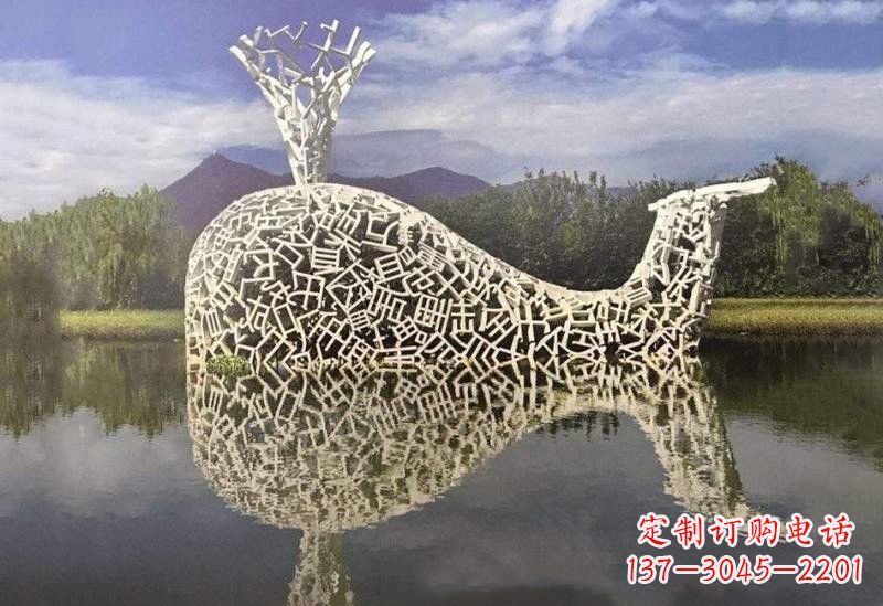太原不锈钢鲸鱼雕塑令人惊叹的艺术之作