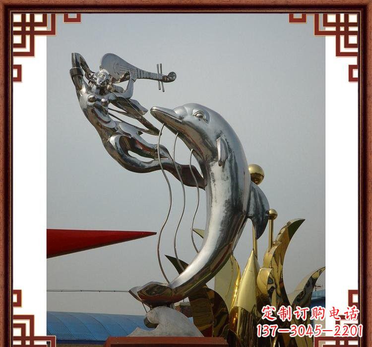 太原不锈钢海豚雕塑——美丽的海洋艺术