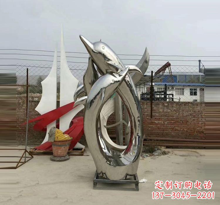太原不锈钢海豚雕塑——象征着动物自由的象征