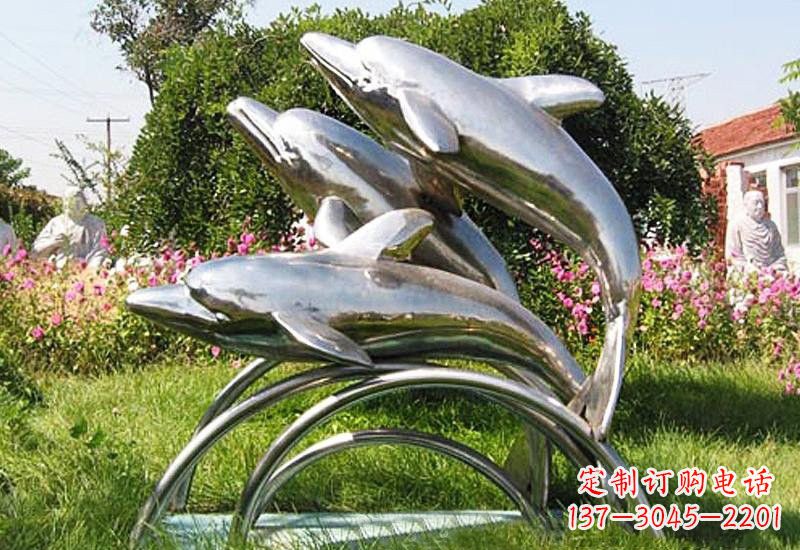 太原不锈钢海豚雕塑——点亮公园的精灵