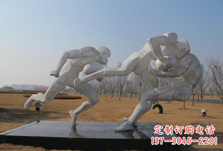 太原不锈钢橄榄球雕塑传承运动精神