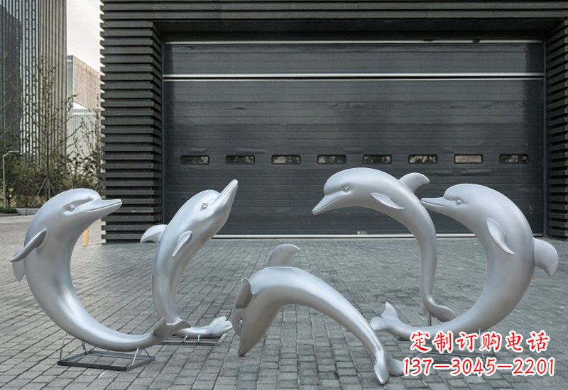 太原海豚的精灵——不锈钢公园海豚雕塑
