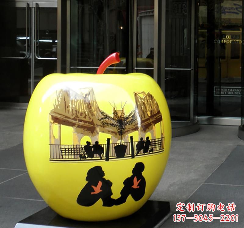 太原不锈钢苹果雕塑——一座精美的公园景观