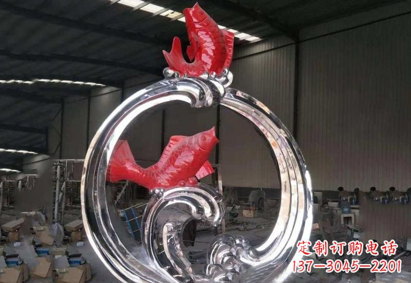 太原不锈钢跃龙门雕塑——浪漫传奇的见证