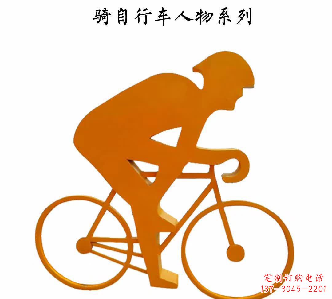太原不锈钢自行车雕塑——点缀公园美景