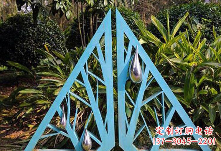 太原不锈钢树枝雕塑——点缀不锈钢公园美景