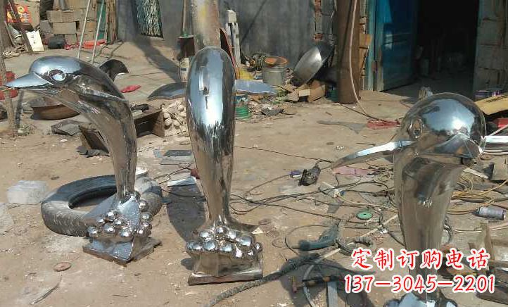 太原不锈钢海豚雕塑——美丽的海洋之灵